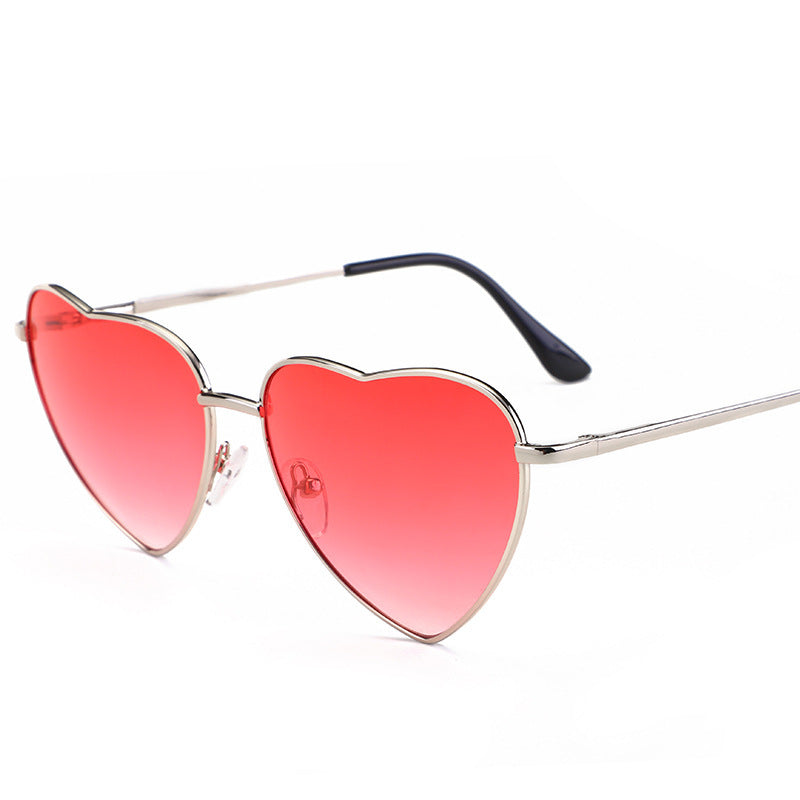 Metal Heart-shaped Sunglasses Peach Heart Funny