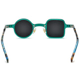 Unisex Polarized Vintage Plate Left Right Round Sunglasses