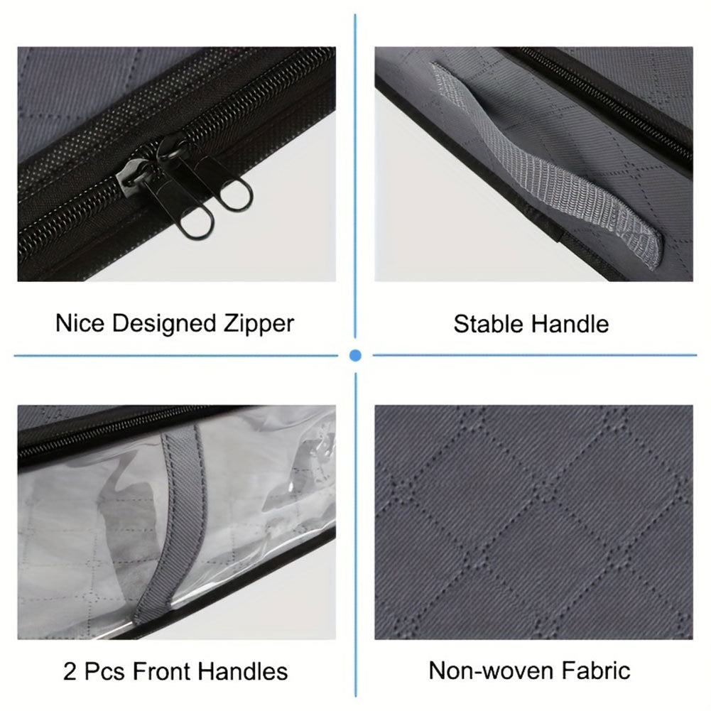 2 Pcs Over Wardrobe Storage Bag, Underbed Storage Containers, Storage Bin For Clothes, Blankets
