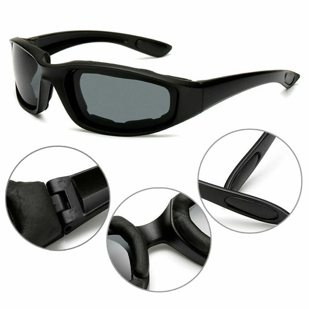 Cycling Sunglasses Chopper Outdoor Sports Glasses For Men Wrap Around UV400 Protection For Fishing Driving Glasses Wind Resistant Clear Yellow Gray Lens 3 Pack