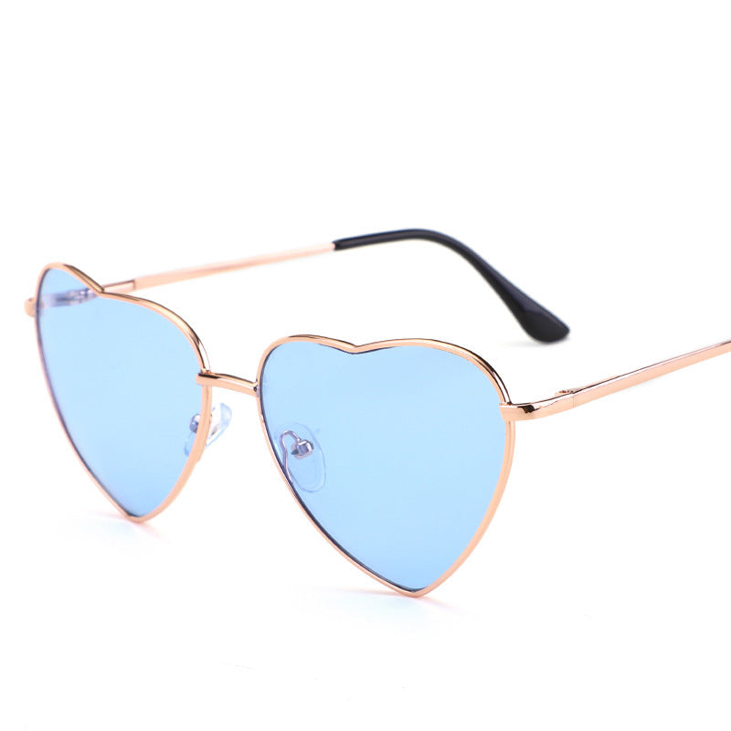 Metal Heart-shaped Sunglasses Peach Heart Funny
