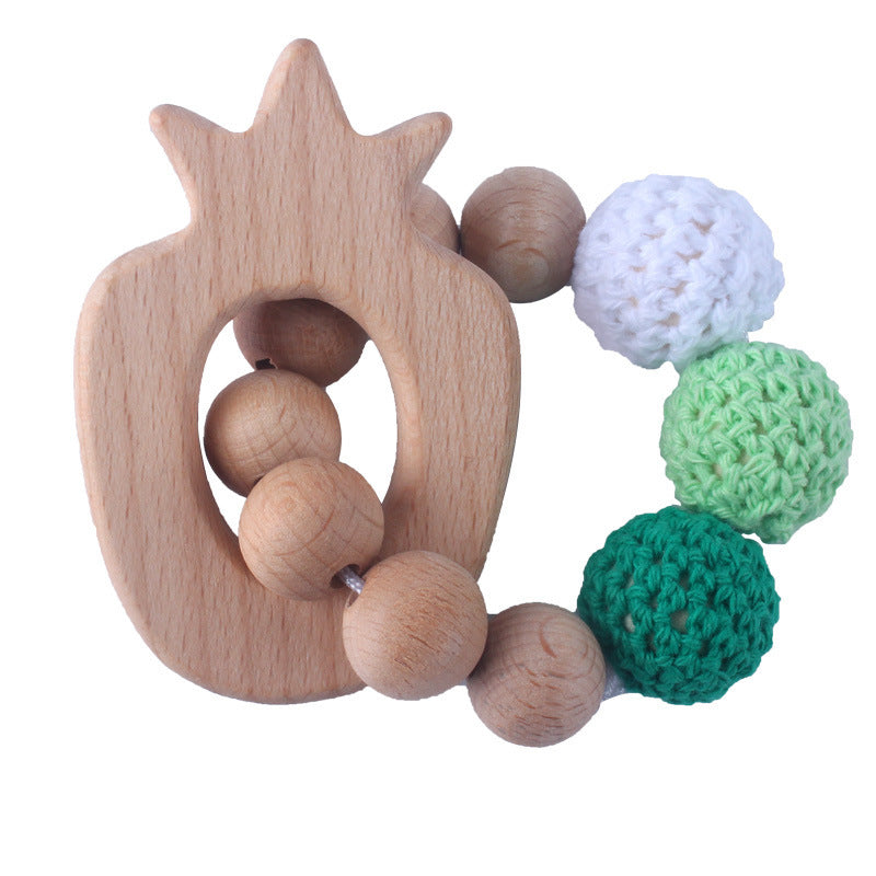 Creative beech wood teether toy baby molars animal chew