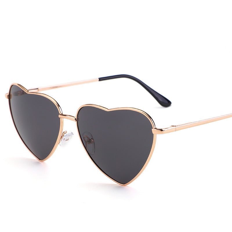 Metal Heart-shaped Sunglasses Peach Heart Funny