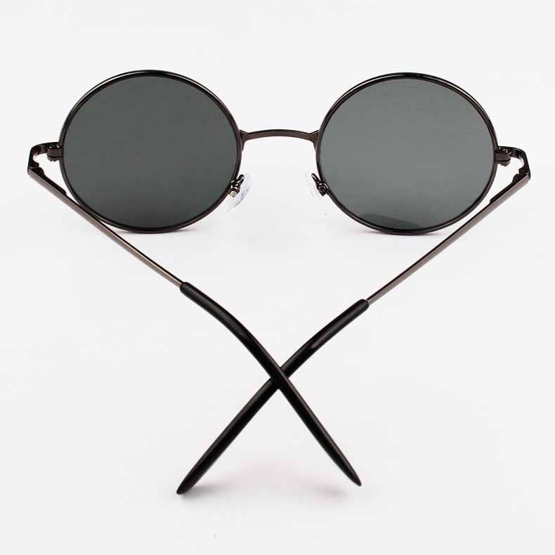 Unisex Retro Spring Leg Round Frame Sunglasses