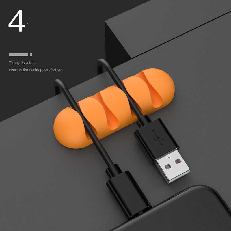 Smart Cable Holder Silicone Flexible Cable Winder Wire Organizer Holder Cord Management Clip For USB Earphone Network Cable