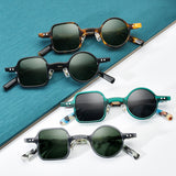 Unisex Polarized Vintage Plate Left Right Round Sunglasses