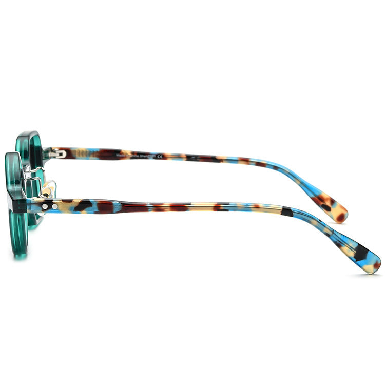 Unisex Polarized Vintage Plate Left Right Round Sunglasses