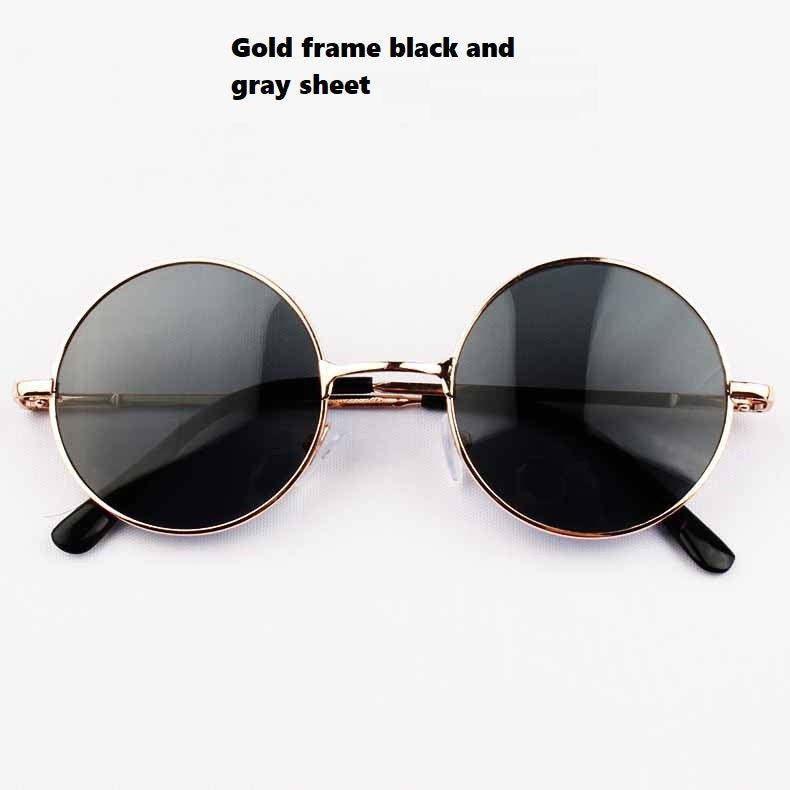 Unisex Retro Spring Leg Round Frame Sunglasses