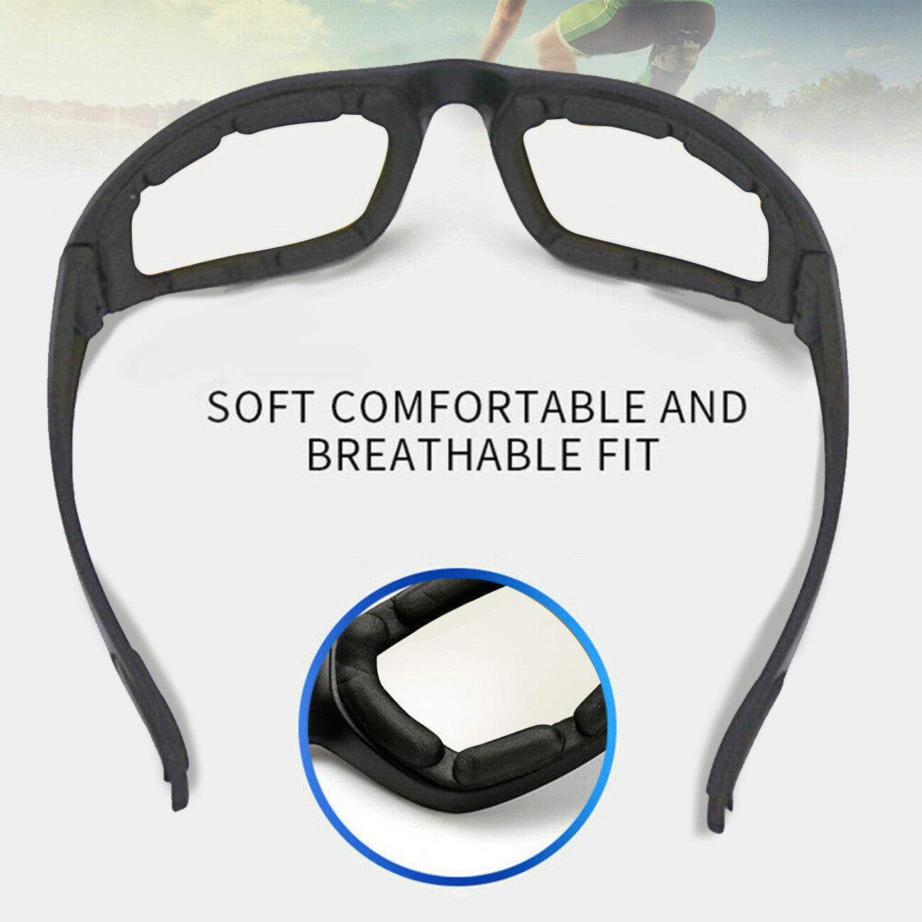 Cycling Sunglasses Chopper Outdoor Sports Glasses For Men Wrap Around UV400 Protection For Fishing Driving Glasses Wind Resistant Clear Yellow Gray Lens 3 Pack