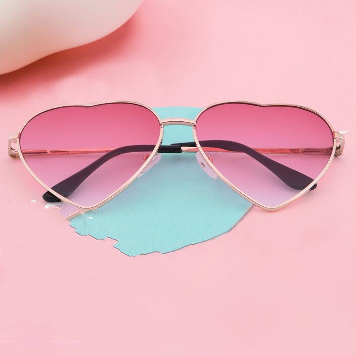 Metal Heart-shaped Sunglasses Peach Heart Funny