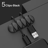 Smart Cable Holder Silicone Flexible Cable Winder Wire Organizer Holder Cord Management Clip For USB Earphone Network Cable