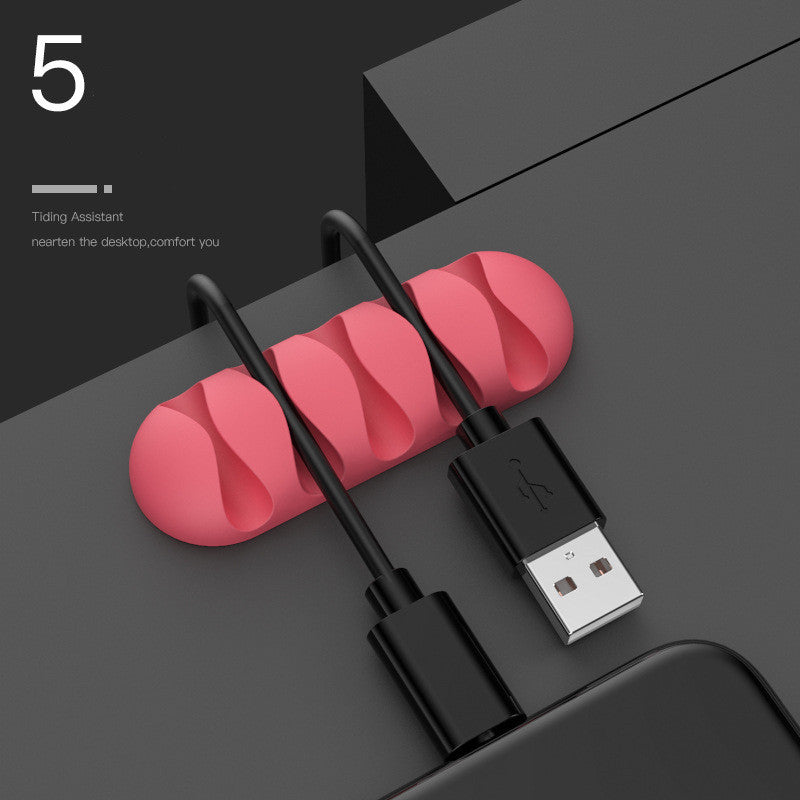 Smart Cable Holder Silicone Flexible Cable Winder Wire Organizer Holder Cord Management Clip For USB Earphone Network Cable