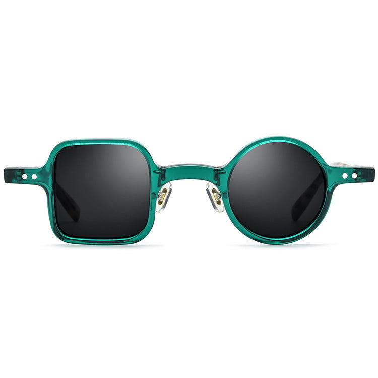 Unisex Polarized Vintage Plate Left Right Round Sunglasses