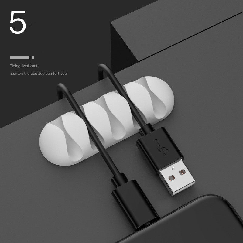 Smart Cable Holder Silicone Flexible Cable Winder Wire Organizer Holder Cord Management Clip For USB Earphone Network Cable