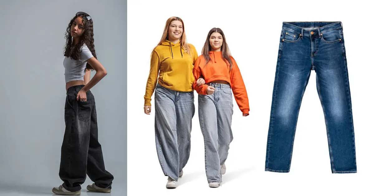barrel jeans vs wide leg jeans silhouette comparison 